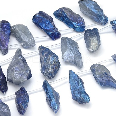 Electroplated Natural Quartz Crystal Nuggets Bead Strands G-M218-09B-1