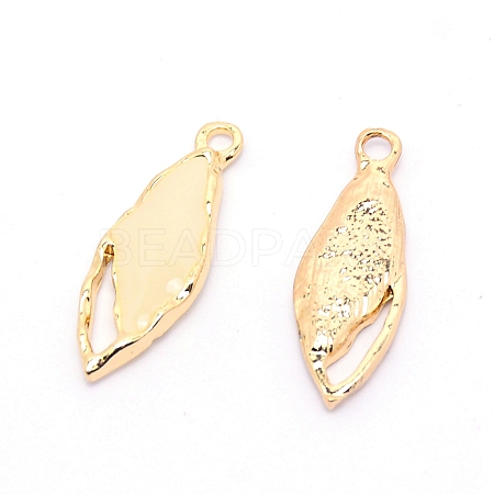 Light Gold Plated Alloy Enamel Pendants ENAM-WH0051-01A-1