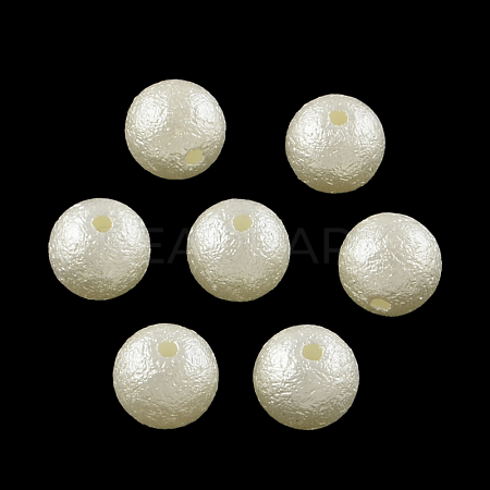 Matte Round ABS Plastic Imitation Pearl Beads X-SACR-R880-8mm-Z24-1
