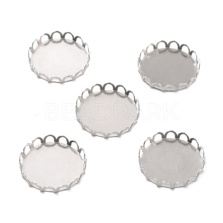 Non-Tarnish 316 Surgical Stainless Steel Cabochon Tray Settings STAS-I187-01I-P-1