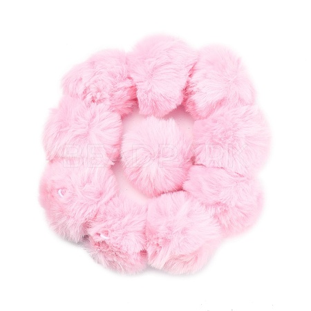 Handmade Faux Rabbit Fur Pom Pom Ball Covered Pendants WOVE-F020-A05-1