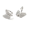 Clear Cubic Zirconia Butterfly Cuff Earrings EJEW-G295-15P-2