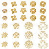54Pcs 9 Styles Brass Bead Caps KK-TA0003-43-2