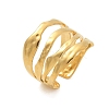 304 Stainless Steel Multilayer Open Cuff Rings for Women RJEW-Z077-01G-05-4