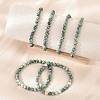 Natural Green Spot Jasper Bead Stretch Bracelets BJEW-K212-A-017-5