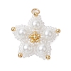 Glass Seed Beaded Star Pendants PALLOY-MZ00524-02-1