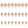 SUPERFINDINGS 24Pcs 3 Styles Brass Pave Clear Cubic Zirconia Connector Charms KK-FH0006-33-1