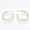 Brass Stud Earrings X-KK-T038-304G-2