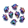 Rack Plating Rainbow Color Alloy European Beads PALLOY-S180-351-1
