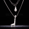 SHEGRACE Cute Design Rhodium Plated 925 Sterling Silver Giraffe Pendant Necklace JN239A-3