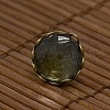 12x5~6mm Dome Transparent Glass Cabochons and Antique Bronze Brass Ear Stud Findings for DIY Stud Earrings DIY-X0180-AB-NF-2