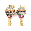 Brass Micro Pave Cubic Zirconia Pendants X-KK-H249-01G-1