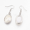 Natural White Shell Dangle Earrings EJEW-F162-B04-2
