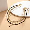 3Pcs 3 Style Natural Obsidian & Synthetic Hematite Beaded Necklaces Set NJEW-JN04033-6