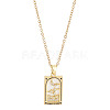 Brass with Cubic Zirconia Pendants Necklaces NJEW-LP0001-45J-G-1