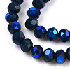 Electroplate Opaque Solid Color Glass Beads Strands EGLA-A044-P8mm-L16-3