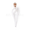 Teardrop Glass Cork Bottle Big Pendants X-AJEW-A041-01C-2