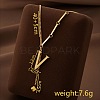 304 Stainless Steel Initial Pendant with Dice Tassel Necklaces FS-WGD823D-22-1
