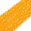 Orange Glass Bicone Beads Strands X-GLAA-S026-6mm-12-1