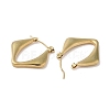 Rhombus 201 Stainless Steel Half Hoop Earrings for Women EJEW-G385-17G-2