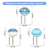 6Pcs 3 Styles Printing Porcelain Drawer Knobs FIND-GA0001-29D-2
