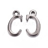 Gunmetal Plated Alloy Letter Pendants PALLOY-J718-01B-C-1