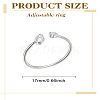 1Pc Letter Brass Rhinestone Open Cuff Rings for Women AJEW-LP0004-47C-S-2