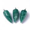 Natural Mixed Gemstone Pointed Pendants G-E541-10-2