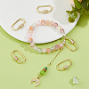 6Pcs Brass Micro Pave Clear Cubic Zirconia Screw Carabiner Lock Charms ZIRC-DC0001-34-5