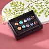 Flat Round with Mixed Gemstone Chip Beads Stud Earrings for Girl Women EJEW-JE04669-9
