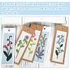 DIY Flower Pattern Paper Bookmark Embroidery Making Kits DIY-WH0304-311-5