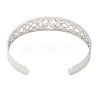 Non-Tarnish 304 Stainless Steel Triquetra/Trinity Knot Hollow Open Cuff Bangles BJEW-S154-02P-3