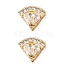 Brass Micro Pave Cubic Zirconia Beads KK-A259-10G-1