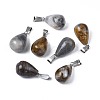 Teardrop Natural Crazy Agate Pendants G-TD001-22-1