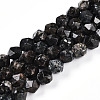 Dyed Natural Sesame Jasper Beads Strands G-T139-8mm-47B-4
