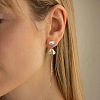 Natural Baroque Pearl Stud Earrings EJEW-Z041-06G-3