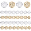 40Pcs 2 Colors Brass Coin Charms KK-DC0005-10-1
