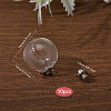 10Pcs Screwable Alloy Transparent Glass Pendants GLAA-CA0001-61-2