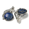 Dyed Natural Lapis Lazuli Half Round Pendants G-F766-06AS-04-2