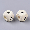 Printed Natural Wood Beads WOOD-T026-001A-3