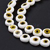 Handmade Evil Eye Lampwork Flat Round Bead Strands LAMP-L058-6mm-22-3