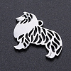 Non-Tarnish 201 Stainless Steel Dog Pendants STAS-N090-JN854-1-2