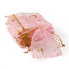 30Pcs Gold Stamping Moon Star Organza Drawstring Gift Bags ABAG-TA0002-21G-3