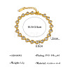 304 Stainless Steel Pave Clear Cubic Zirconia Link Chain Bracelets for Women WG860D3-03-1