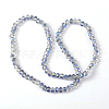 Half Plated Faceted Glass Rondelle Bead Strands X-EGLA-S096-6mm-03-3