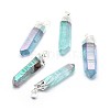 Faceted Natural Quartz Crystal Pointed Pendants G-F582-I01-S-1