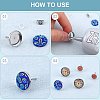 100Pcs Flat Round Stainless Steel Stud Earring Settings STAS-SP0001-61B-P-6
