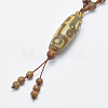 Buddhist Jewelry Natural Tibetan Style dZi Agate Mala Beads Necklaces NJEW-I206-01C-2