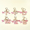 Letter A~Z Transparent Glitter Resin Pendant Keychains KEYC-FZ00024-21-8