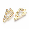 Brass Micro Pave Clear Cubic Zirconia Twister Clasps ZIRC-S067-122-NF-2